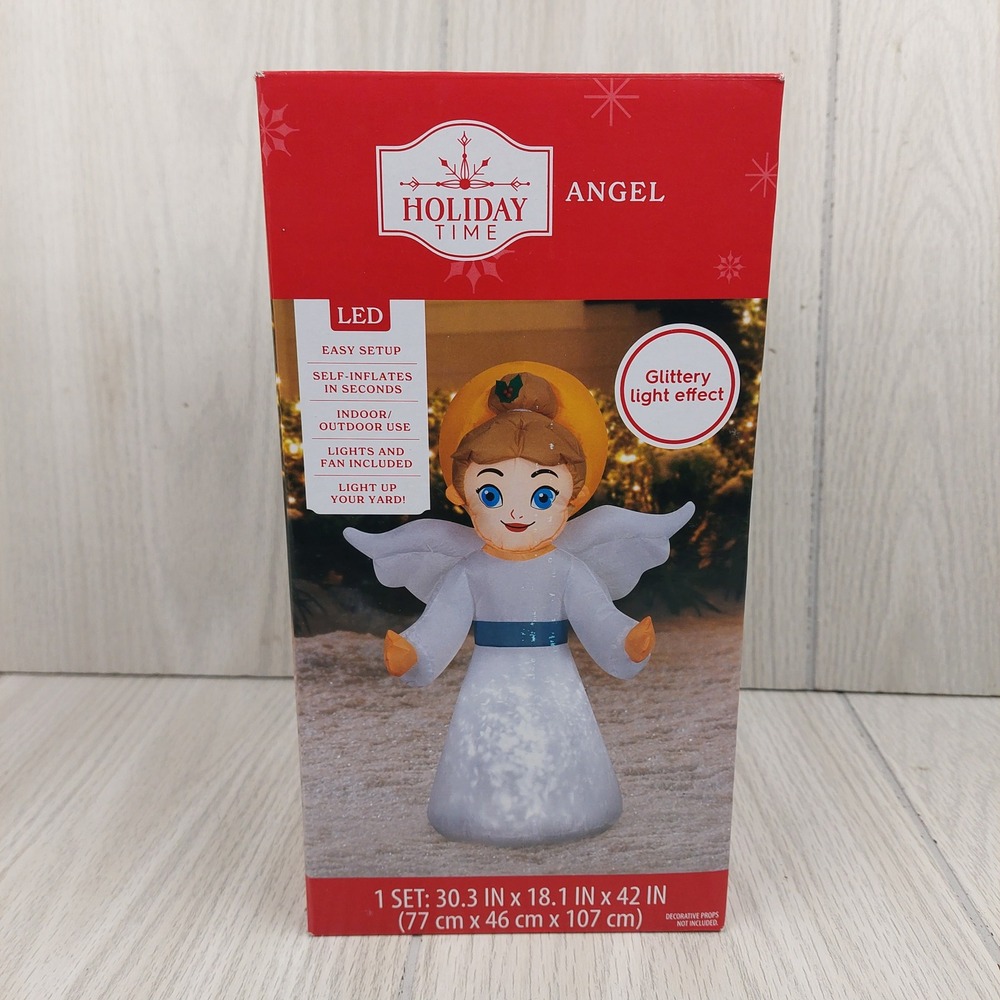 Holiday Time Inflatable Angel LED Outdoor Christmas‎ Decoration Festive New